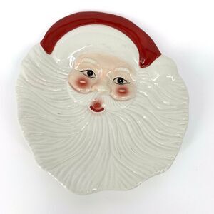 POTTERY BARN Santa Claus Figural Cookies For Santa Plate Discontinued